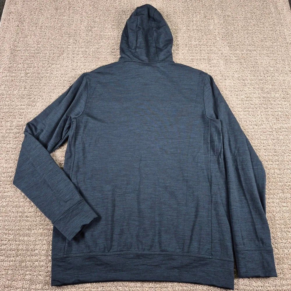 Icebreaker Hoodie Mens L Blue Merino Wool Shifter Full Zip Jacket Outdoors